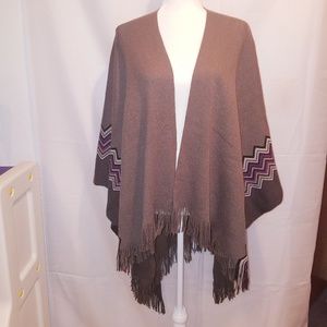 Fraas Brown and Purple Shawl Wrap